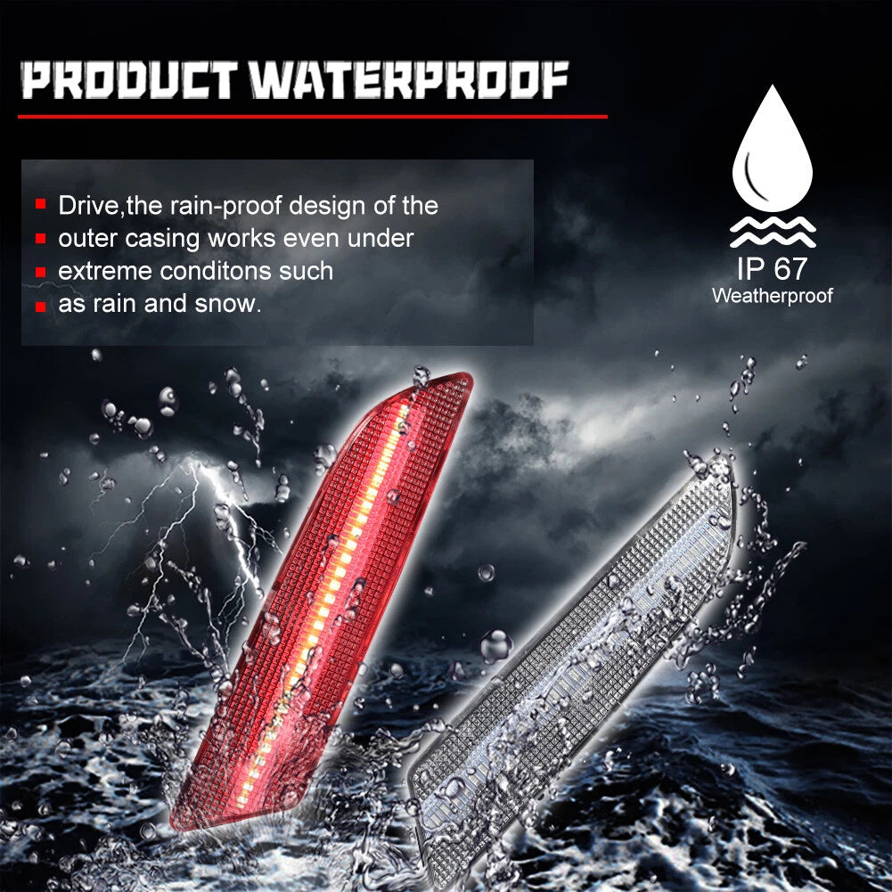 2X LED Clear Lens Rear Side Marker Lights for Chrysler Crossfire (2004–2008)