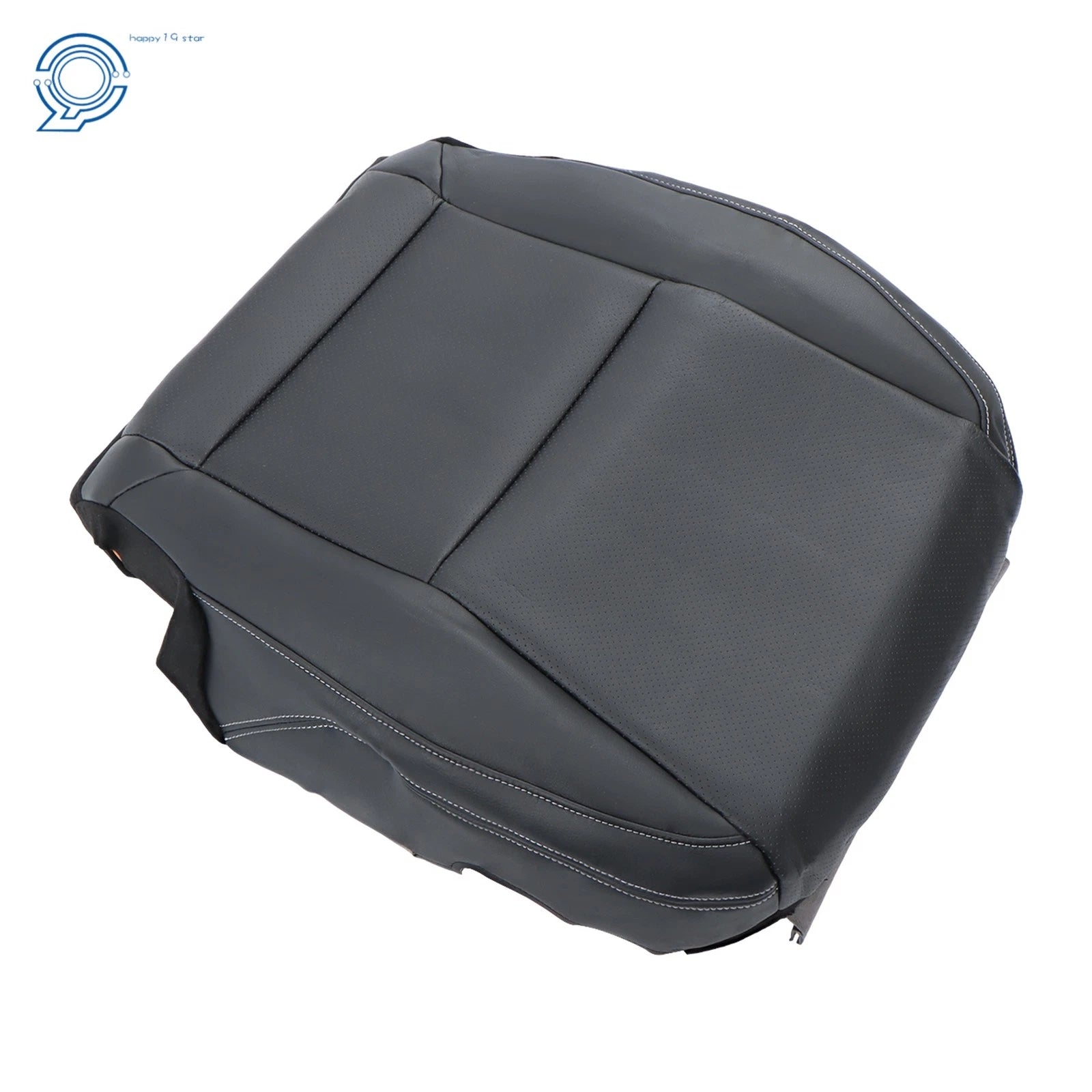 Black Leather Perforated Driver Bottom Seat Cover for Chevy Camaro (2010-2015)