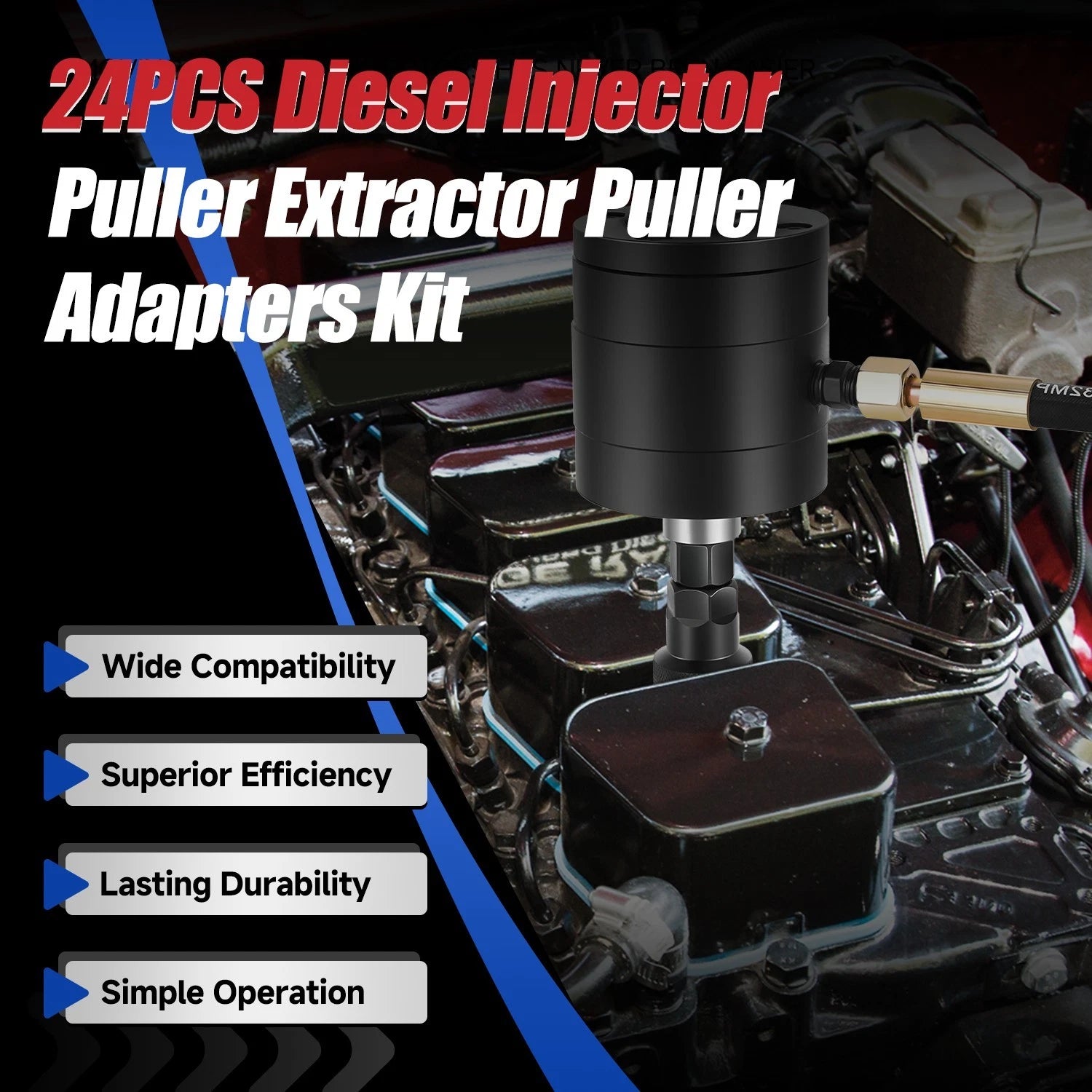24pcs Diesel Injector Puller Set for (5-8 Bar)