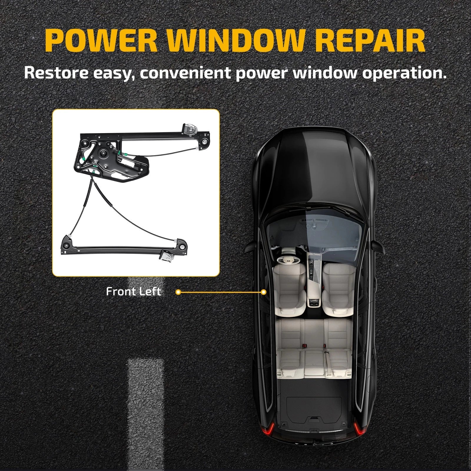 Front Passenger Right Window Regulator with Motor for Lincoln Town Car