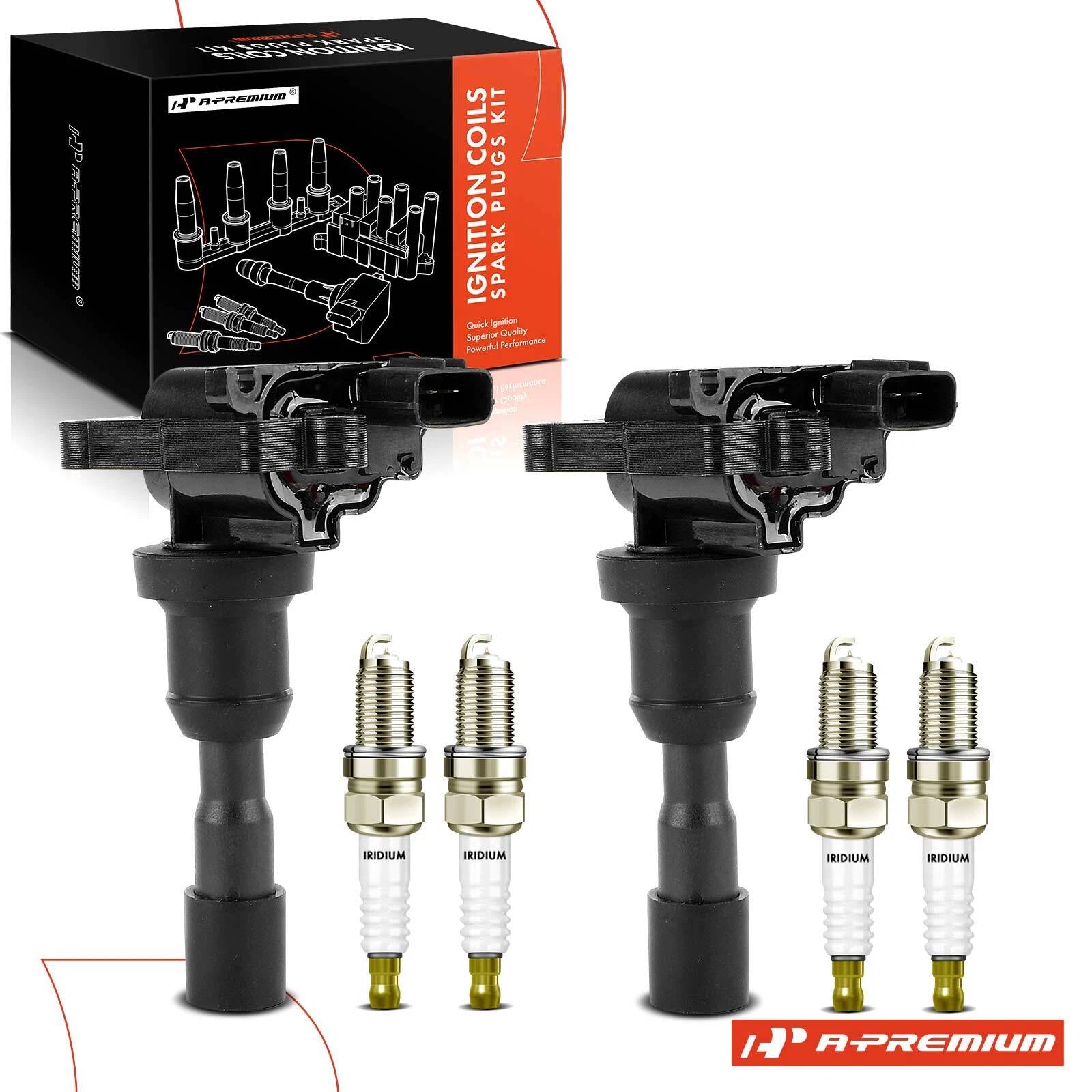 2X Ignition Coil & 4X Iridium Spark Plug for Mitsubishi Lancer (2004–2005)