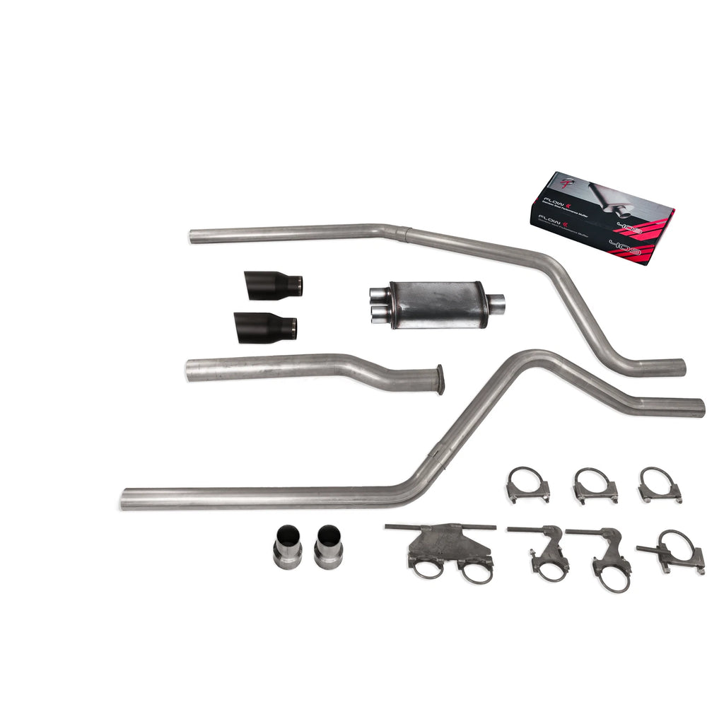 3" Dual Exhaust Kit for Dodge Ram 1500 (2019–2025) - Flow II SS Muffler DBW Tip