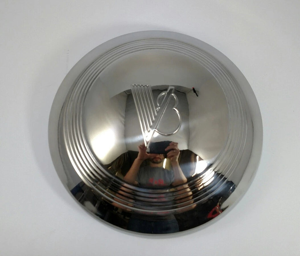 Stainless Hubcaps Pair Replacement for 1940-1941 Ford Pickup V8 Trucks
