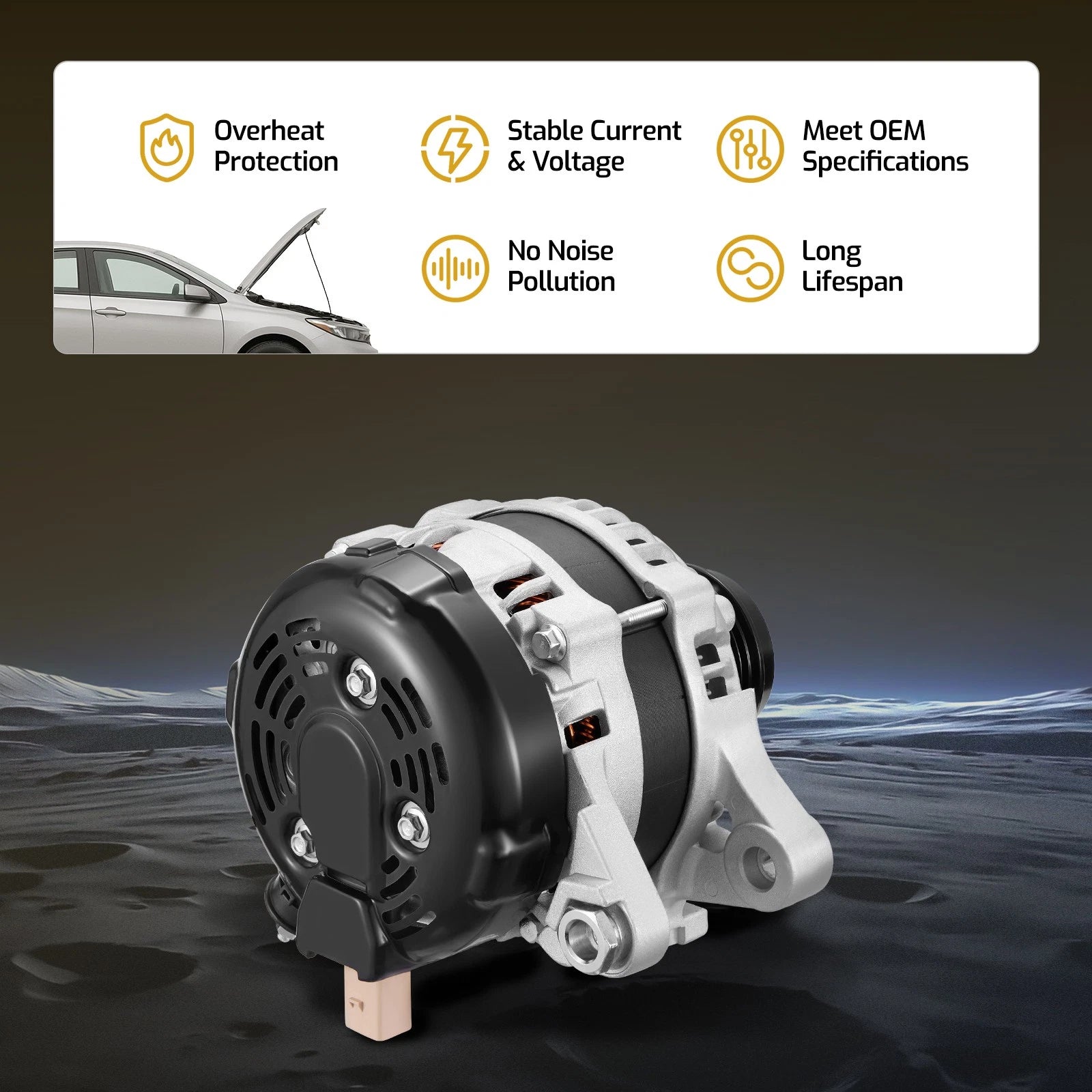 Alternator 11776 for Toyota Corolla (2014–2019) 1.8L 2.0L 125A 12V