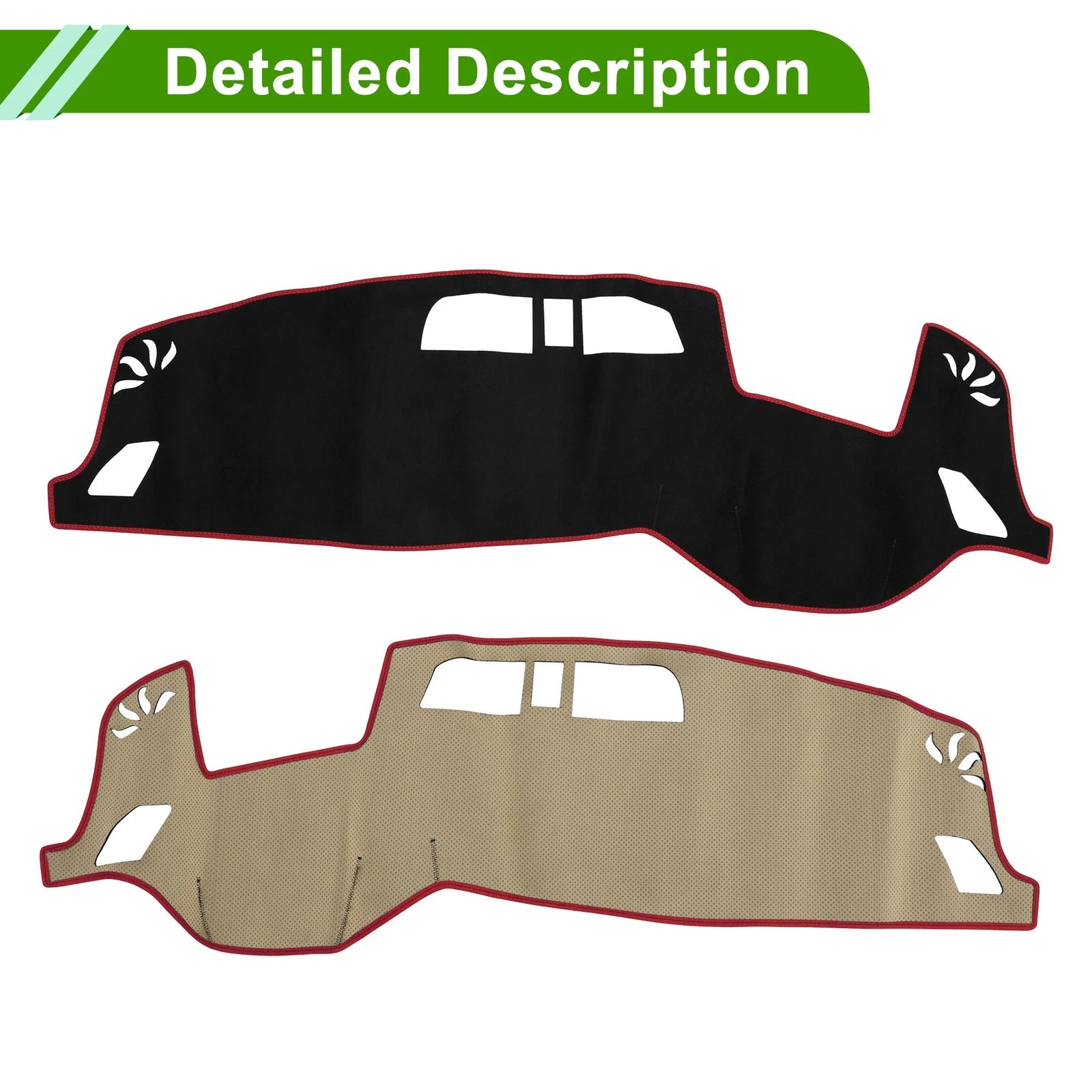 Dashboard Dash Cover Mat for Mitsubishi Outlander 3 PHEV (2016–2023) Black Red