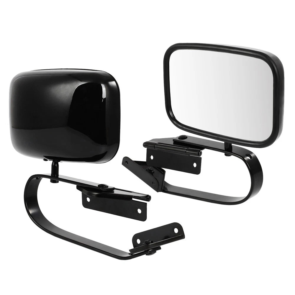Set of 2 Black Manual Side View Mirrors for Ford F-Series Pickup (1980–1996)