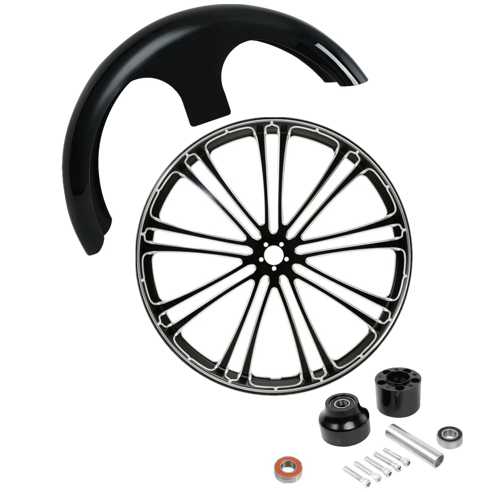 30" Front Wheel Rim Single Disc Hub Fender for Harley Touring (2008–2025)