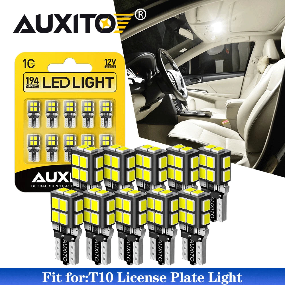 AUXITO T10 LED Bulbs for Various Vehicles (168, 194, 282)
