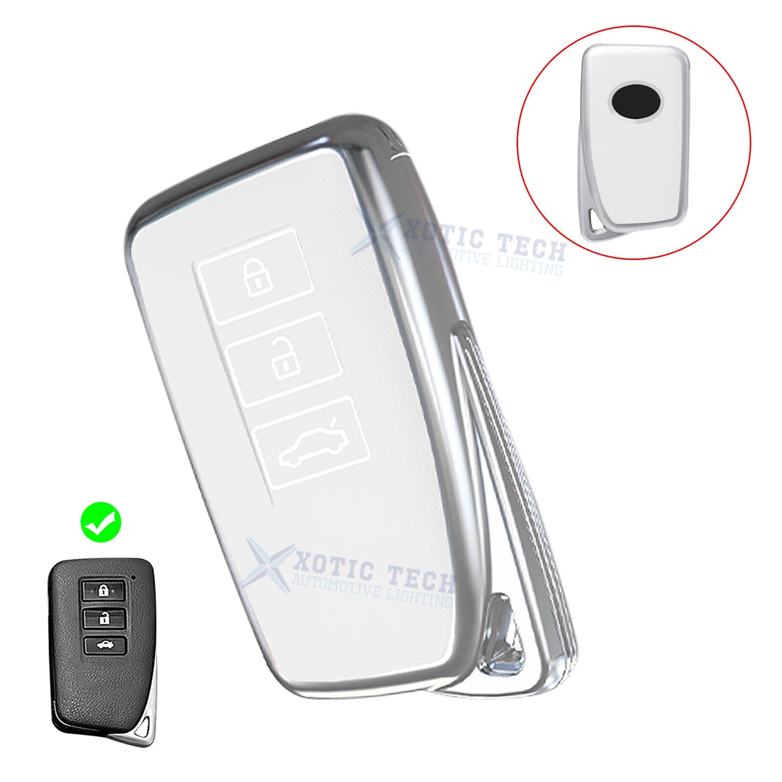Full Seal TPU Remote Key Fob Case Shell for Lexus (2014–2020) 3-Button