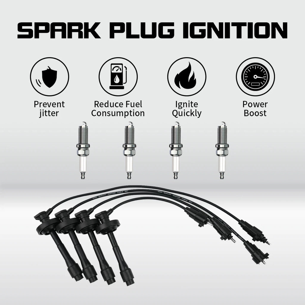 4X Spark Plug & Wire for Toyota Corolla Chevrolet Prizm (1998–1999) 671-4169