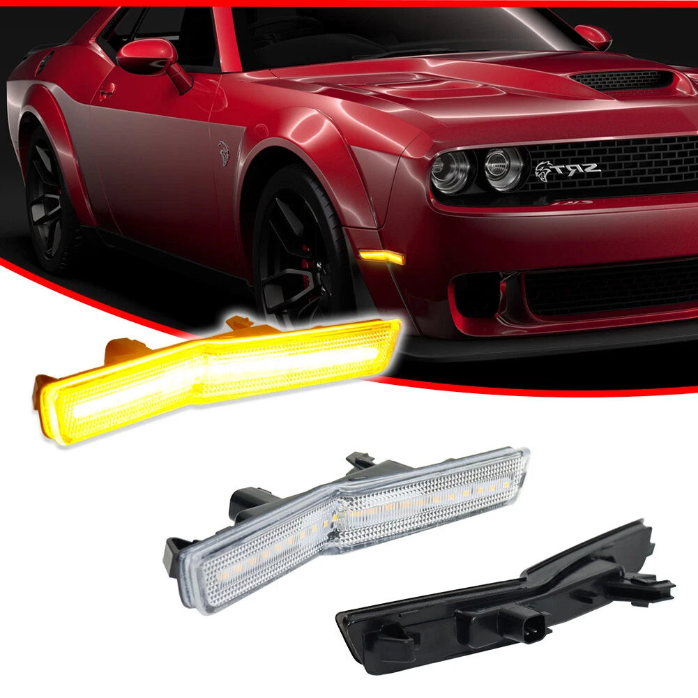 Clear LED Front Side Marker Lights for Dodge Challenger (2018–2022)