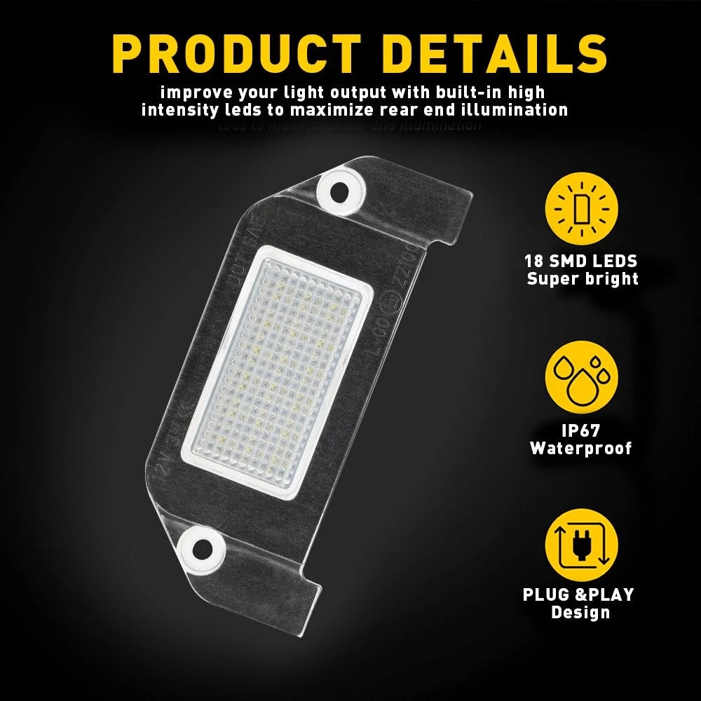 White LED License Plate Light Replacement for Chrysler 300, Sebring (2005–2014)