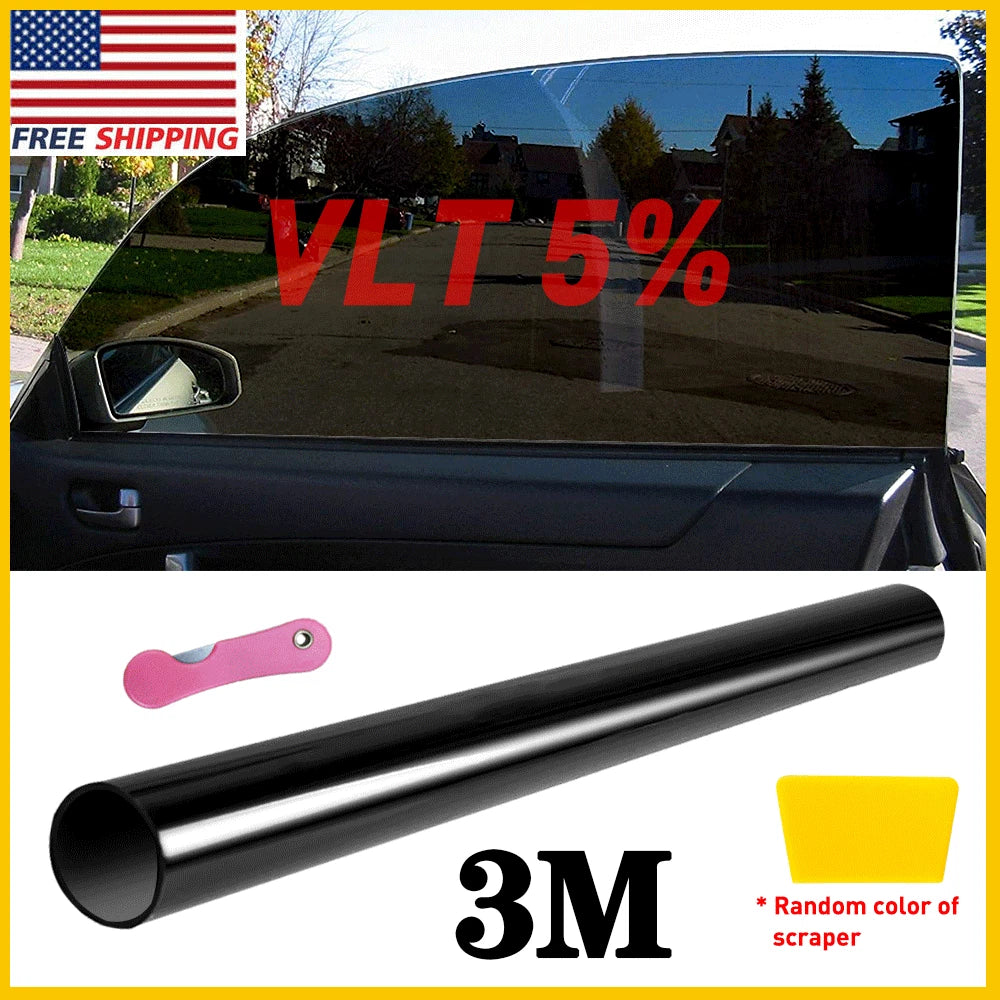Window Tint Film 5% VLT 20"x10ft Roll for Car Home Office Glass (Uncut)