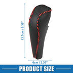 Gear Shifting Knob Cover Trim for Honda Civic (2012–2015) Black Red Stitches