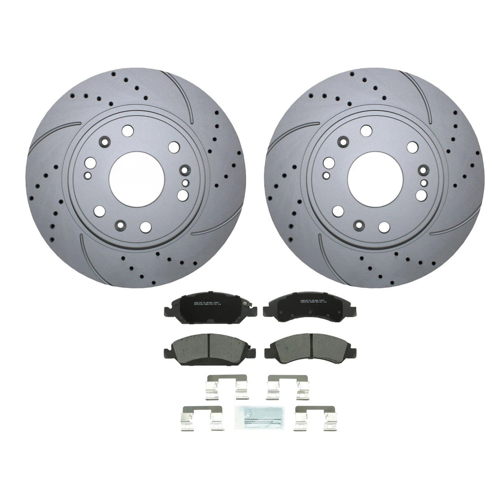 Front Brake Kit 330mm Drilled Rotors & Semi-Metallic Pads for Cadillac Chevy GMC