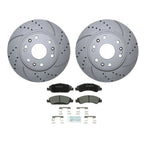 Front Brake Kit 330mm Drilled Rotors & Semi-Metallic Pads for Cadillac Chevy GMC
