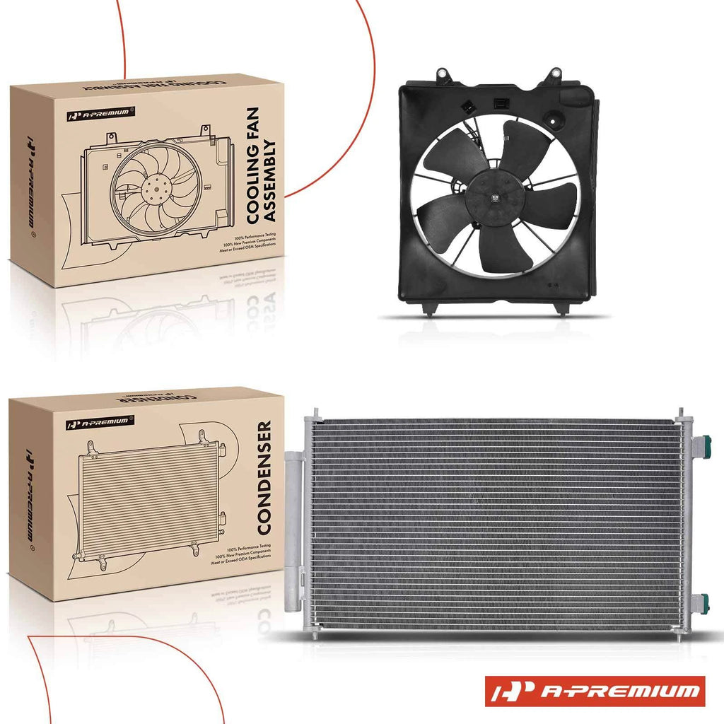 2X AC Condenser & Cooling Fan Kits for Honda CR-V (2010–2011)