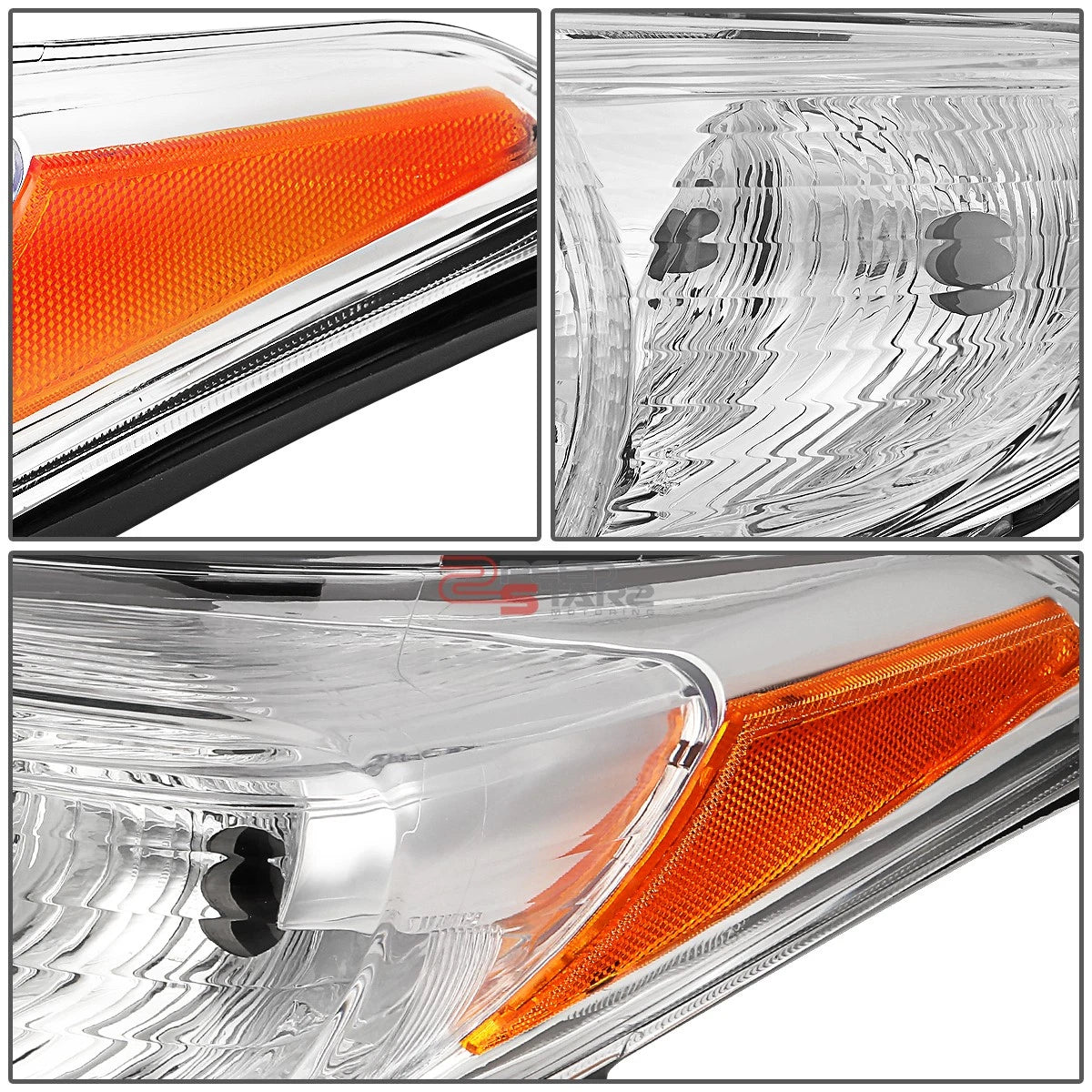 Chrome Housing Amber Corner Projector Headlight for Toyota Highlander (2011–2013)