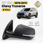 Side Mirror for Chevy Traverse (2018–2019) with Blind Spot & Turn Signal, 8 Pins