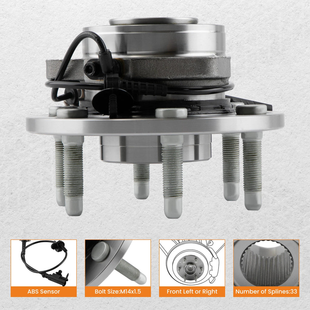 Pair Front Wheel Bearings for Chevy Silverado GMC Sierra 1500 Tahoe (2007-2023)