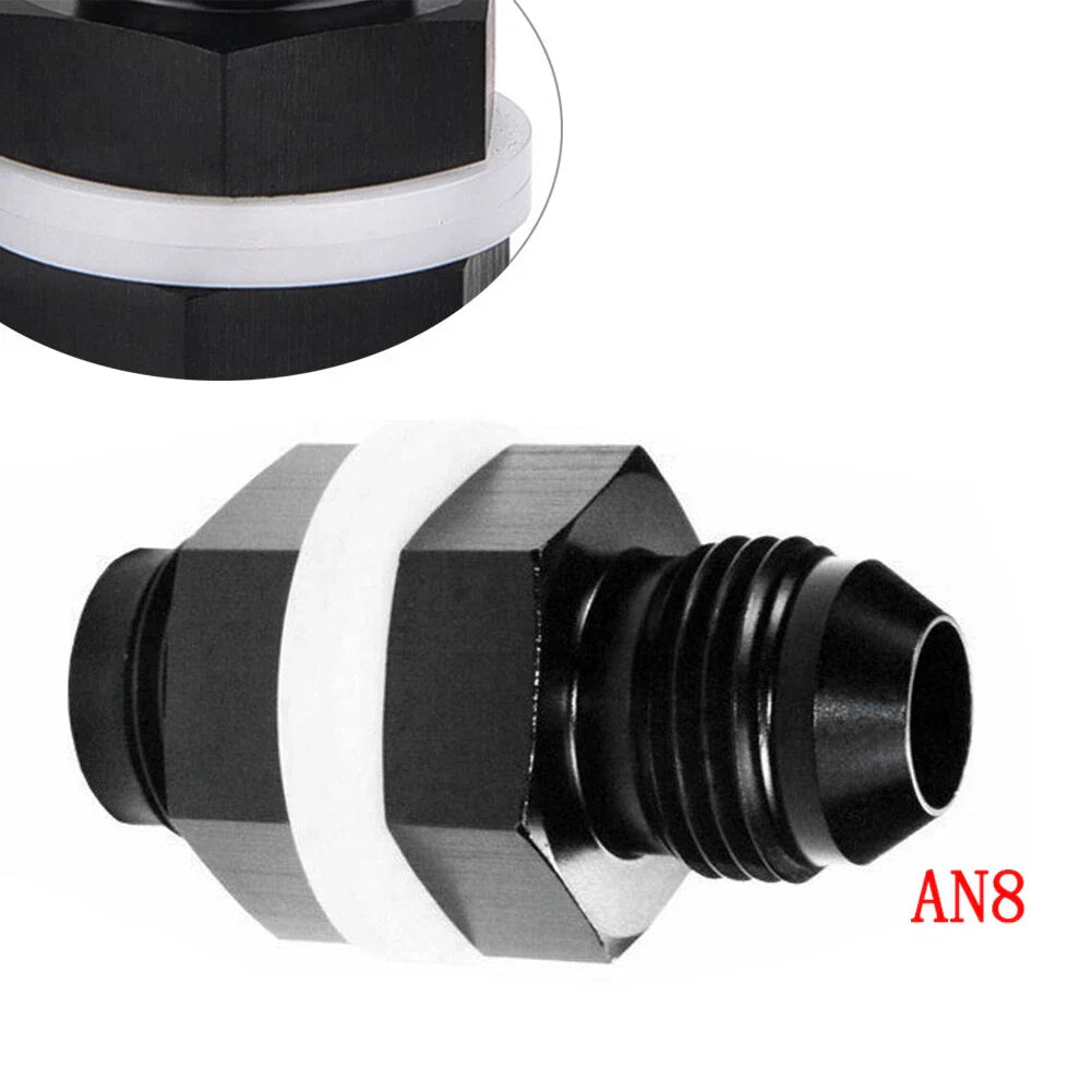 Black AN8 Flare Fuel Cell Bulkhead Fitting with Washer for Car Model