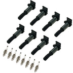 Set of 8 Ignition Coils & Spark Plugs for BMW 550i 650i X5 (2006–2010)