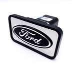 Tow Hitch Cover ABS Mirrored with Black Ford Oval Logo for 2" Receivers (Ford)