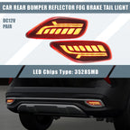 2X Rear Bumper Reflector LED Brake Turn Signal Tail Light for Kia Seltos (2019–2023)