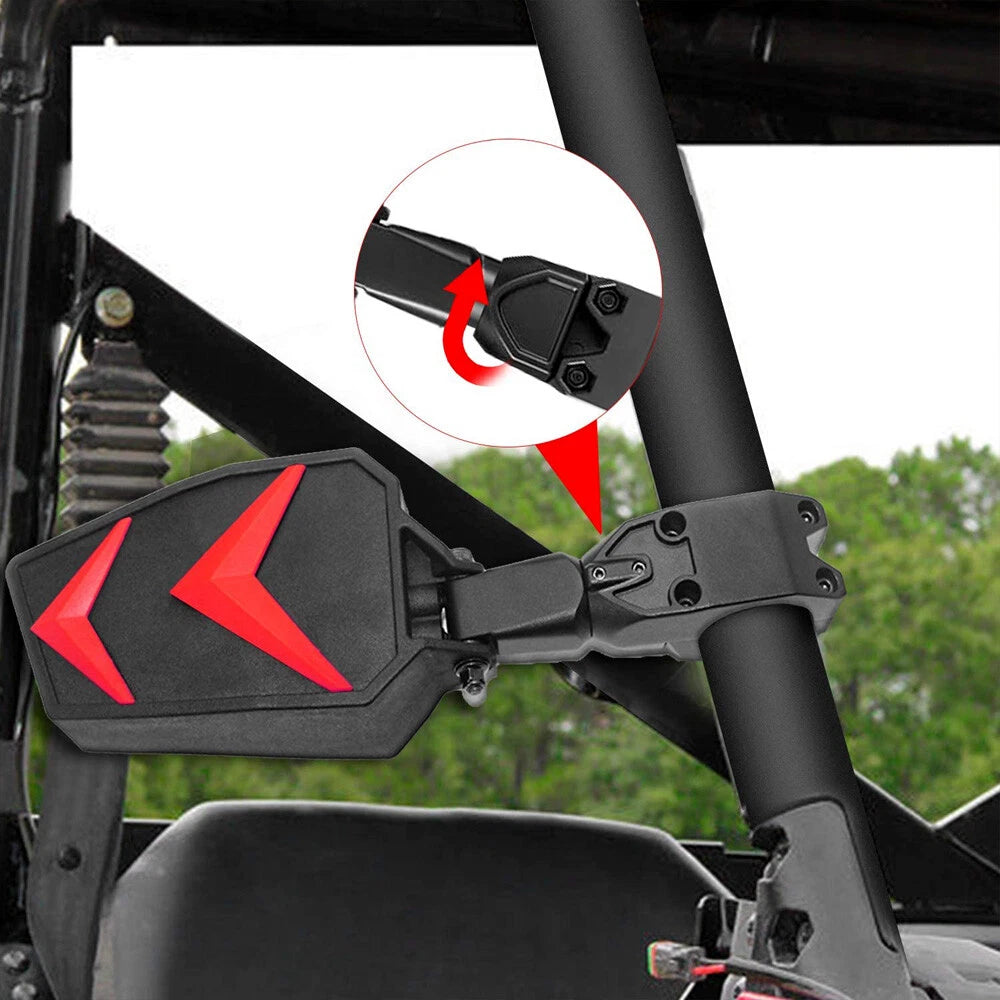 Side Rear View Mirrors for Polaris RZR, Yamaha YXZ1000R (1.75" Bar)