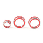 3 x AC Climate Switch Knob Ring Cover Trim for Honda CR-V (2017-2022) Red