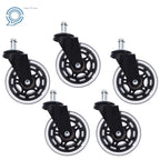 Set of 5 Rubber Swivel Wheels for Office Chair