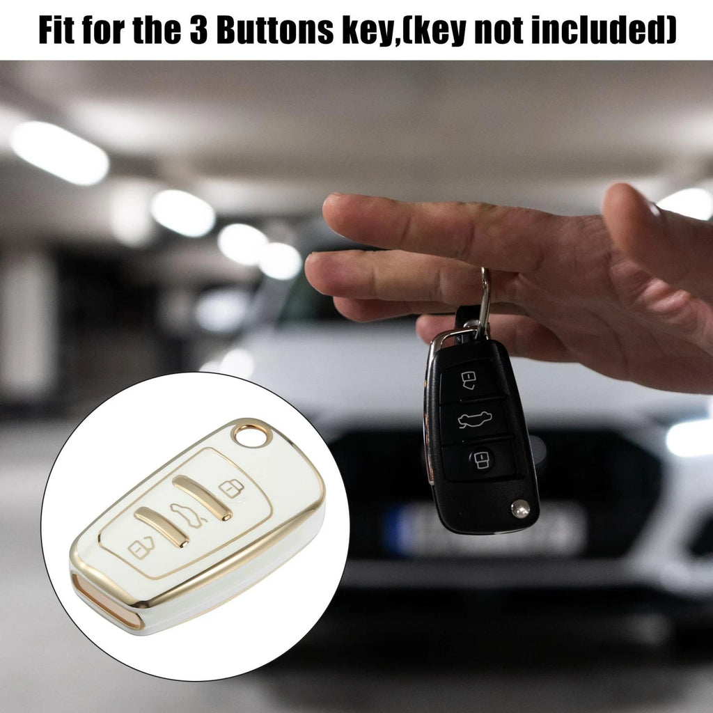 Car Key Fob Cover 3 Button TPU Case for Audi Q3 (2015–2020)