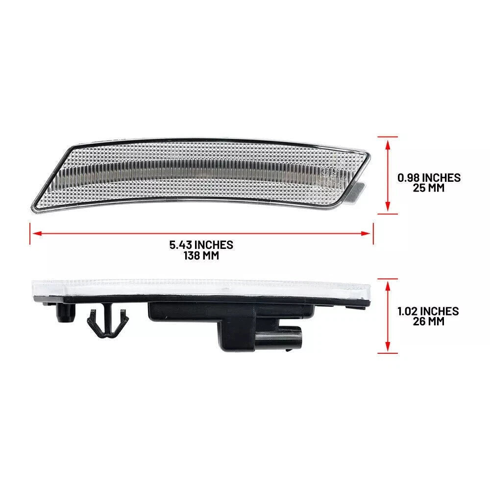Clear Lens Amber LED Side Marker Lights for Cadillac CT5 (2020–2024)