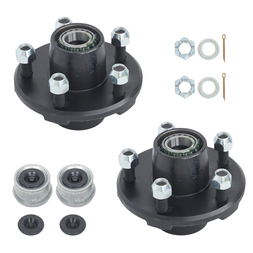 Set of 2 Trailer Hub Kits for 2000 lbs Straight Spindle (5 on 4.5")