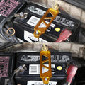 Gold Aluminum Battery Tie Down Mount Bracket Kit for Auto Car (170MM/145MM)