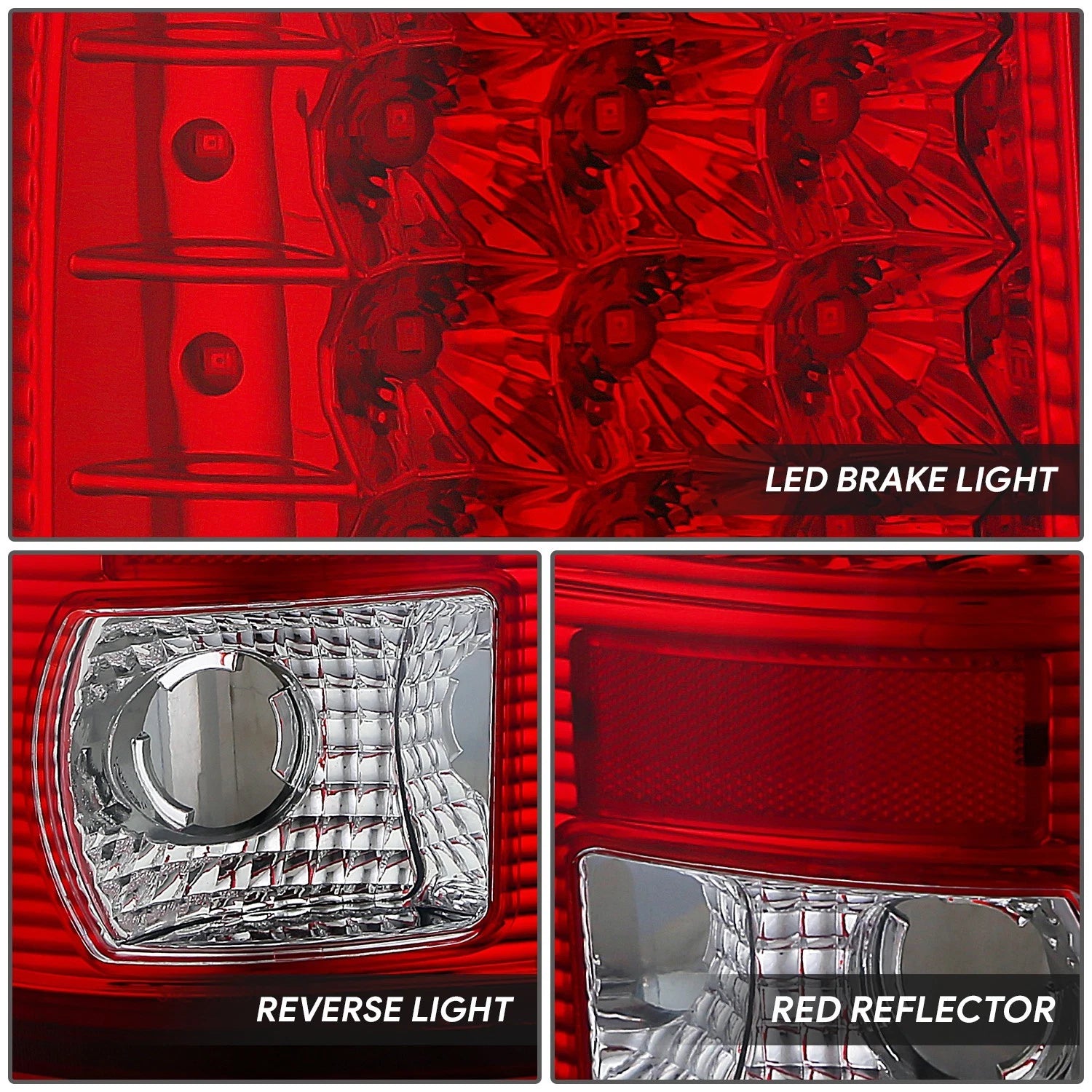 Set of 2 Full LED Tail Brake Light Lamps for Ford F250 F150 (1999–2007)