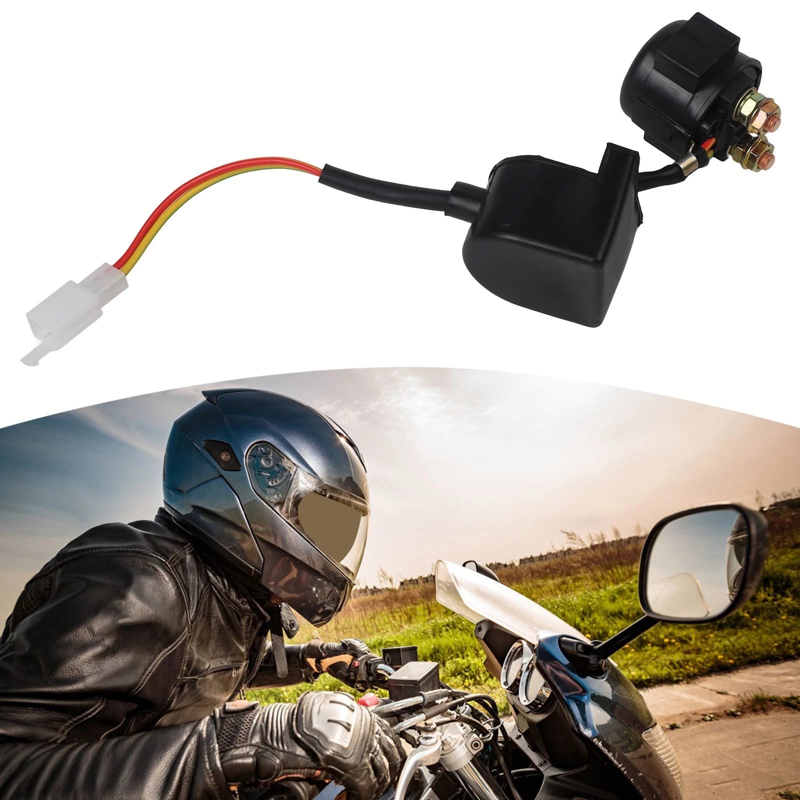 2 Pin Starter Relay Solenoid for GY6 ATV Moped Scooter (110cc–150cc)