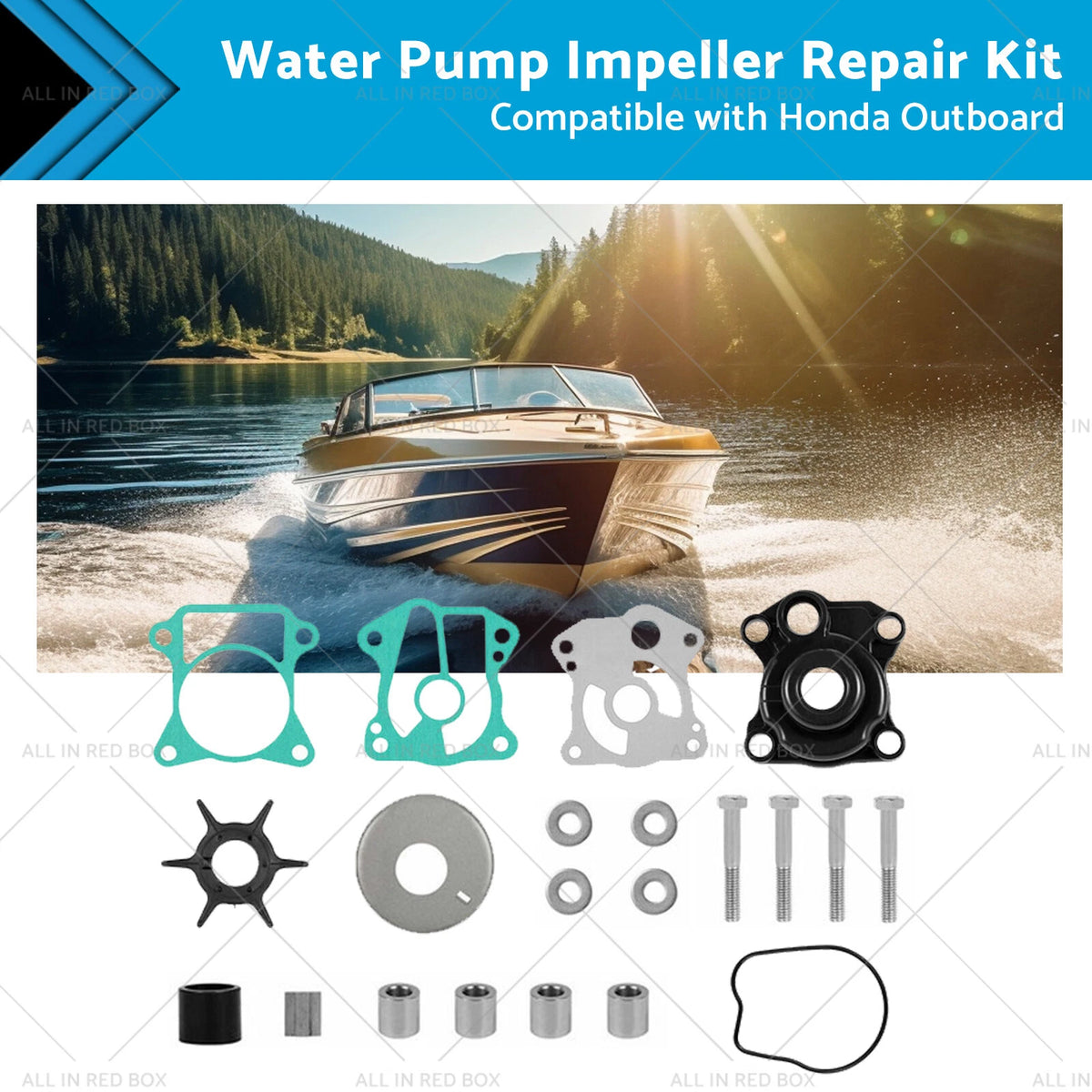 Water Pump Impeller Repair Kit for Honda Outboard BF40A BF50A (2001–2019)
