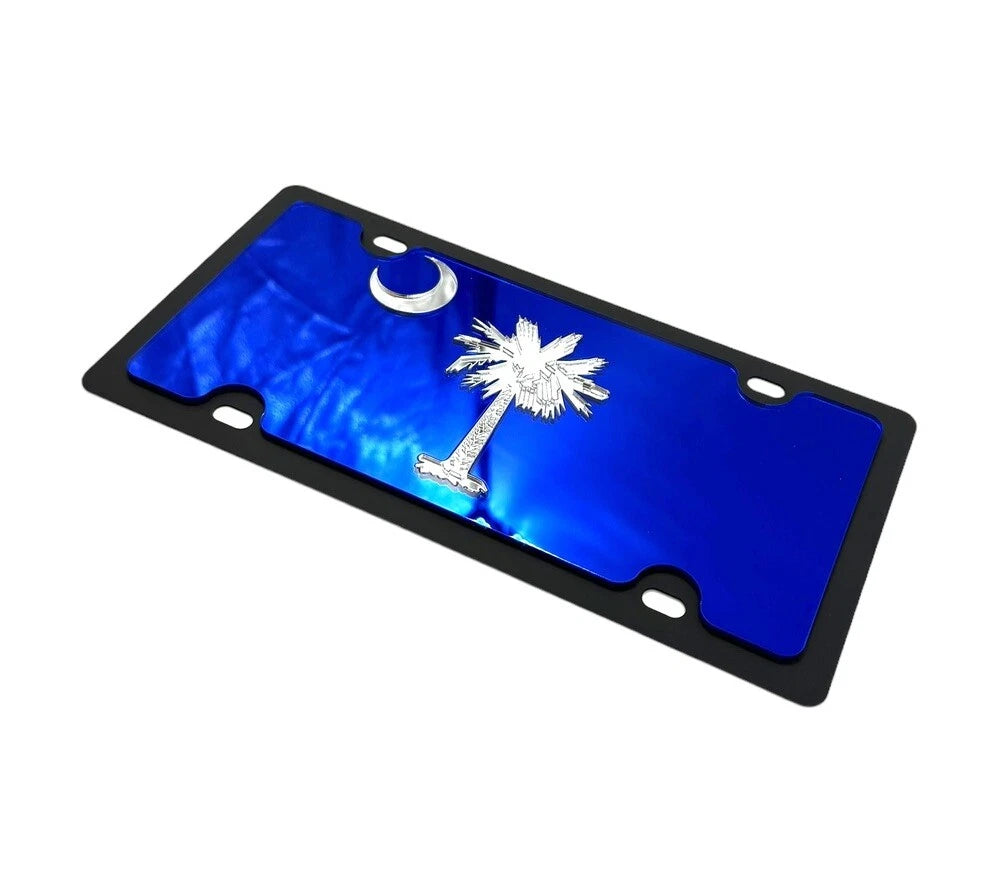 License Plate Frame Premium Black for Mirror South Carolina (Universal Fit)