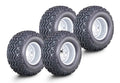 Set of 4 Golf Cart Tire Assembly 22X11-10 w/4x4" PCD ET-15.5 Silver Wheel