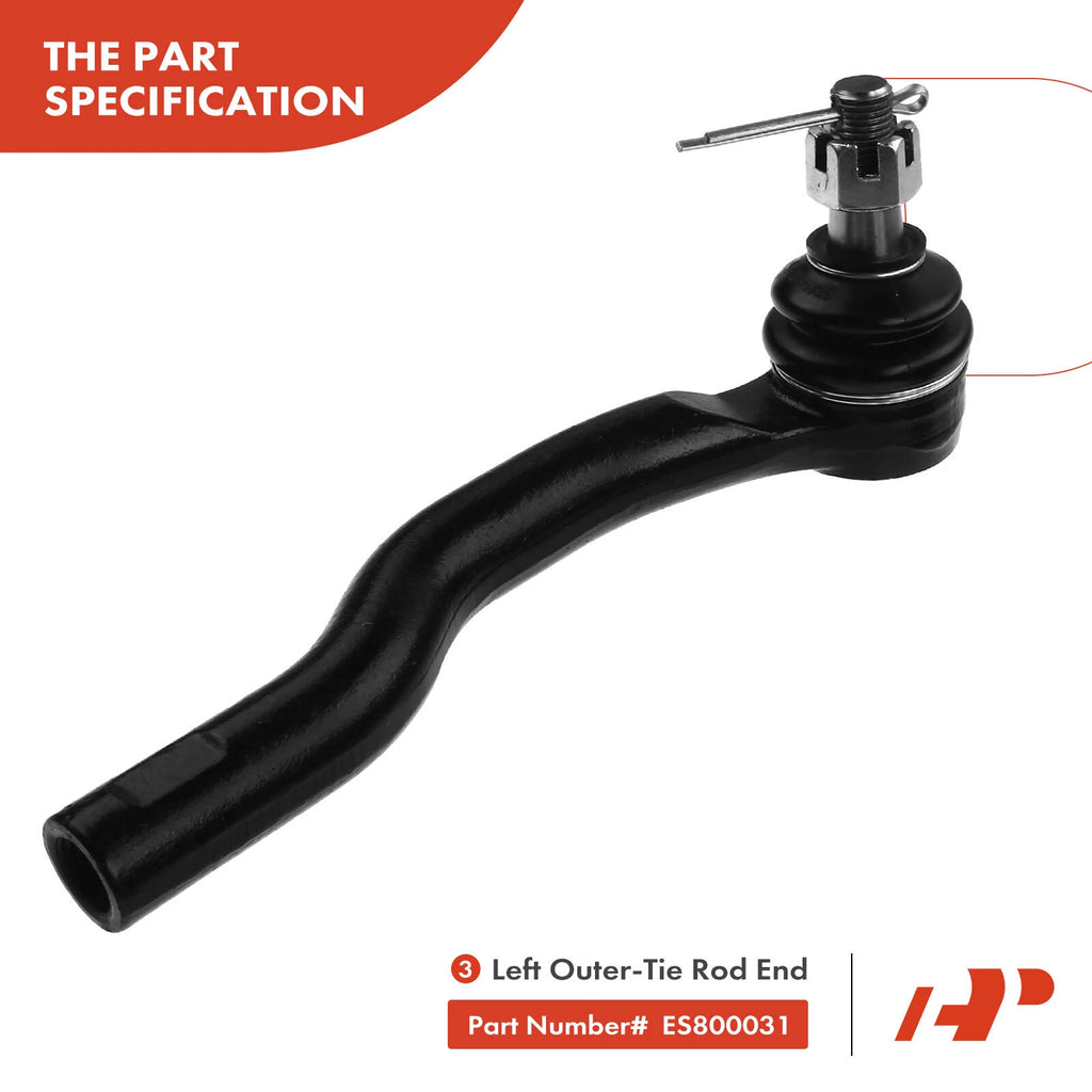 6X Front Control Arm with Ball Joint Tie Rod End for Nissan Titan Armada (2004–2023)