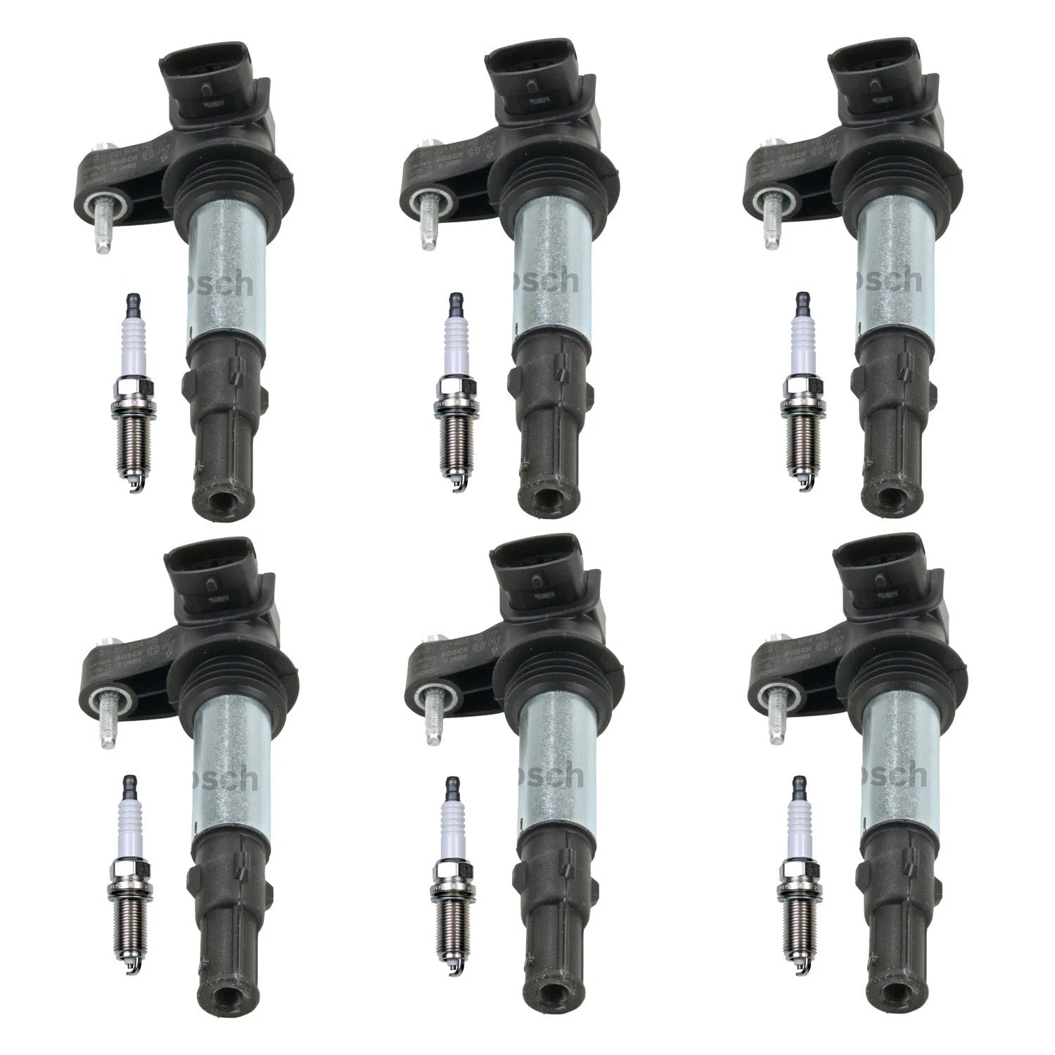 Set of 6 Ignition Coils & Spark Plugs for Saab 9-3 (2003–2012) & Toyota 4Runner Tacoma V6 (2005–2020)