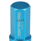 Set of 20 Closed End M12x1.5 50mm Tall Sky Blue Aluminum Lug Nuts + Adapter