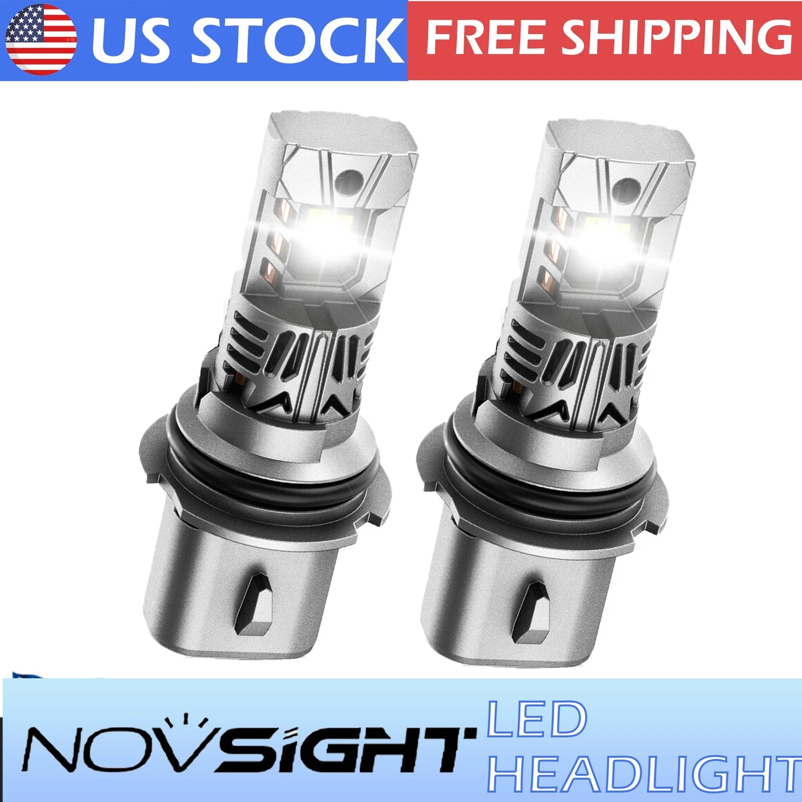 2X HB1 9004 LED Bulbs for High Low Beam Replacement (6500K, 20000LM)