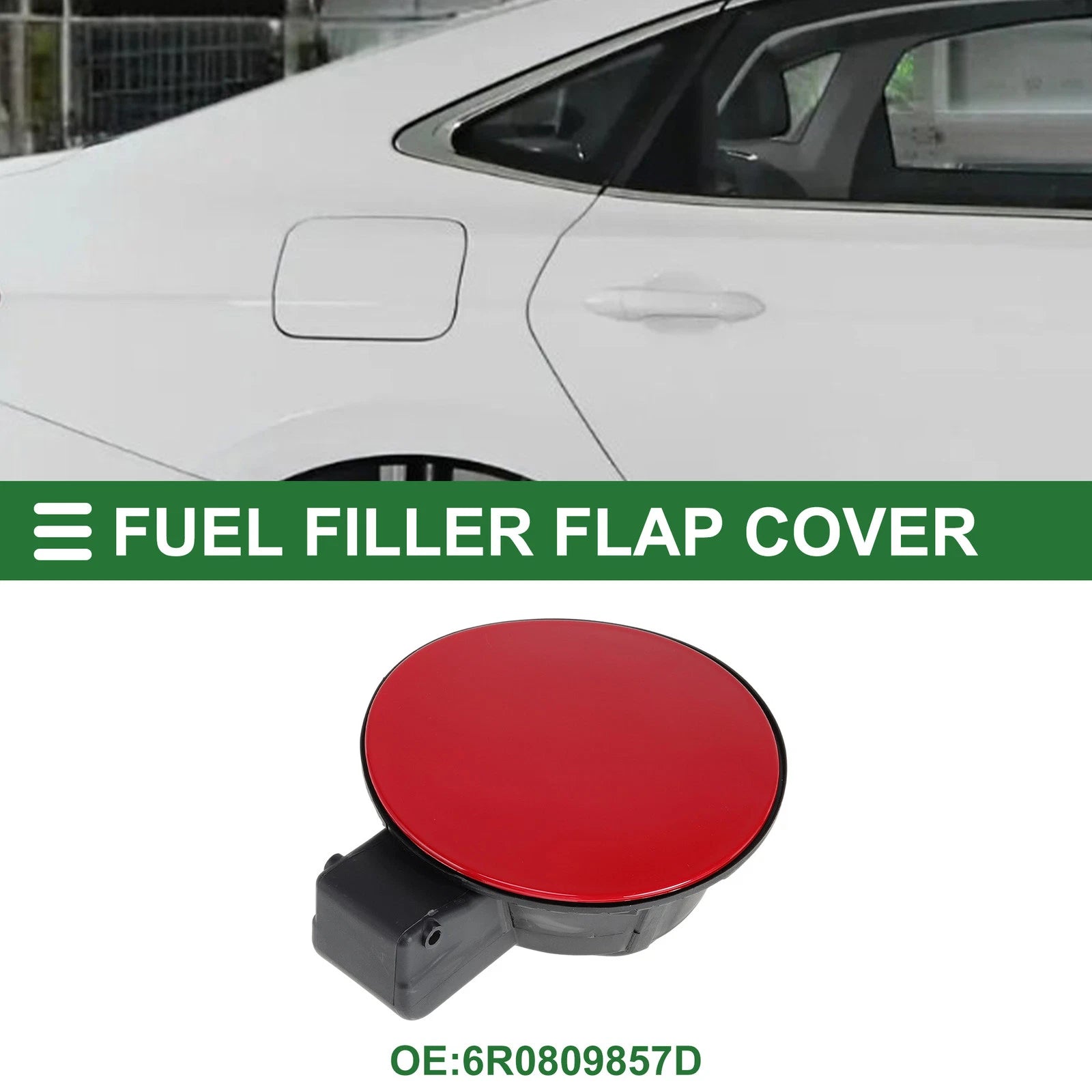 Fuel Tank Door Cap for Volkswagen Polo (2011–2018) Red Filler Flap Cover
