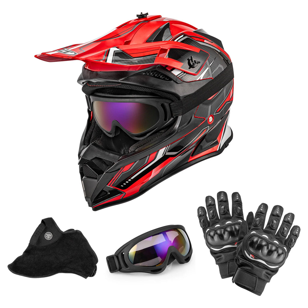 Full Face Waterproof Helmet for ATV UTV Motocross Dirt Bike (DOT Approved)