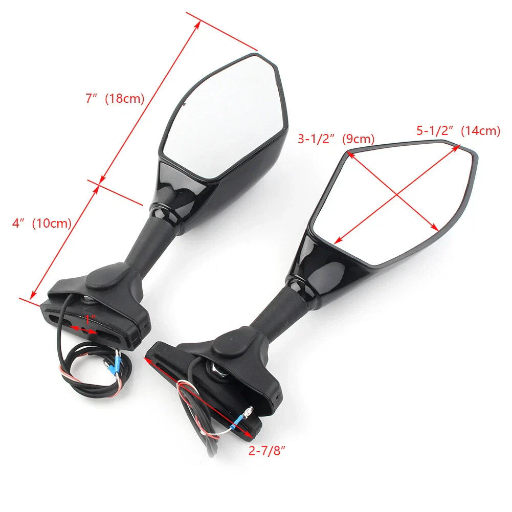 LED Turn Signal Rearview Mirror for Honda Kawasaki Yamaha Suzuki