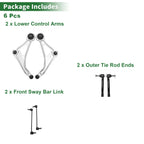 Set of 6 Front Stabilizer Bar Links & Lower Control Arms for Nissan Altima 
