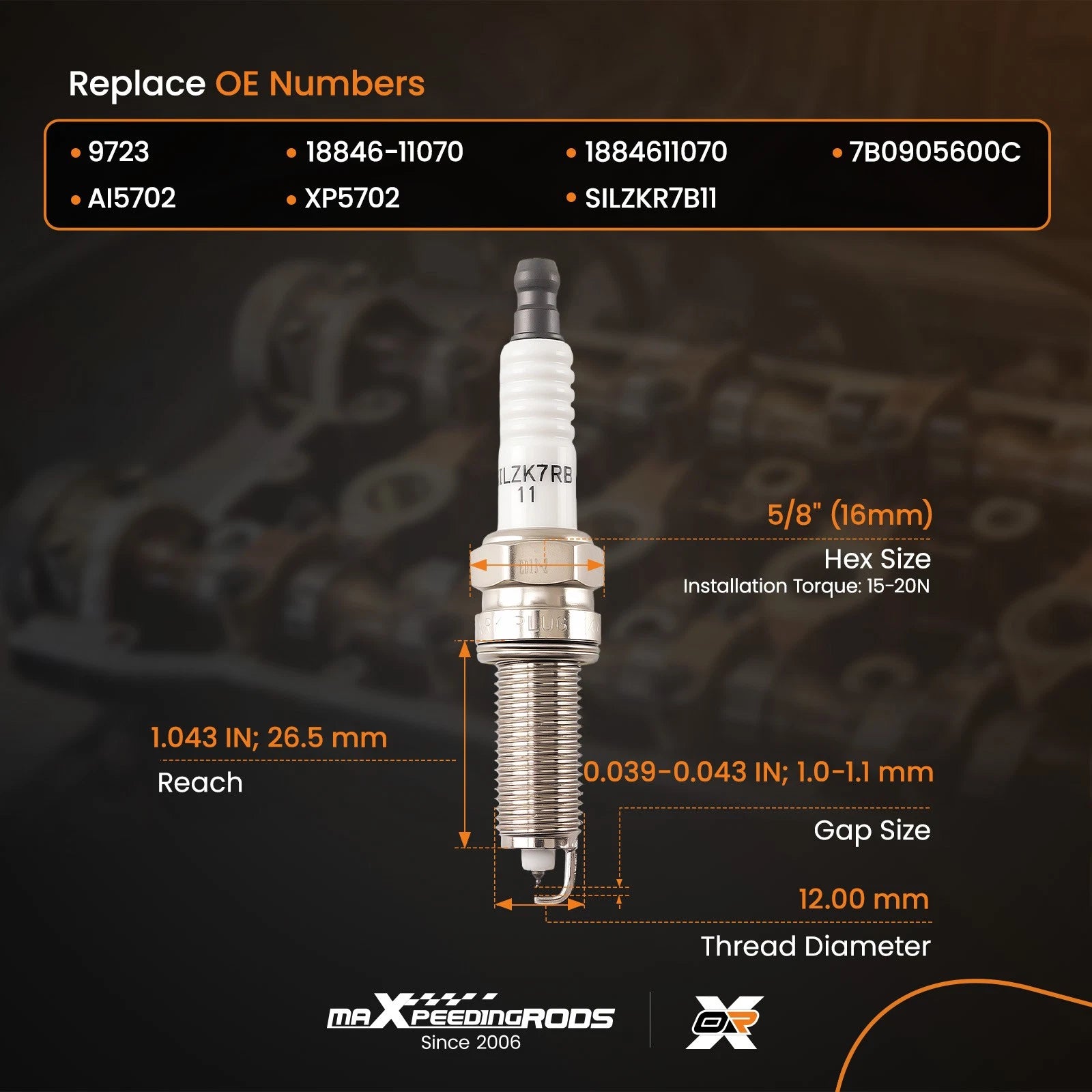 Iridium Spark Plugs for Kia Soul (2012-2017)