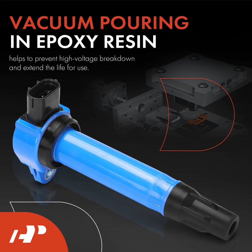 Set of 4 Blue Ignition Coils for Mitsubishi Outlander (2008–2013) Lancer (2008–2017)